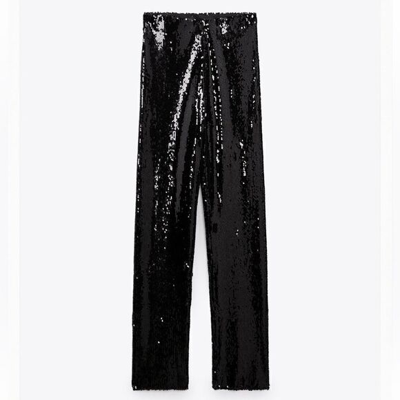 ZARA SLIM SEQUIN LEGGINGS Size XSmall - Picture 1 of 10